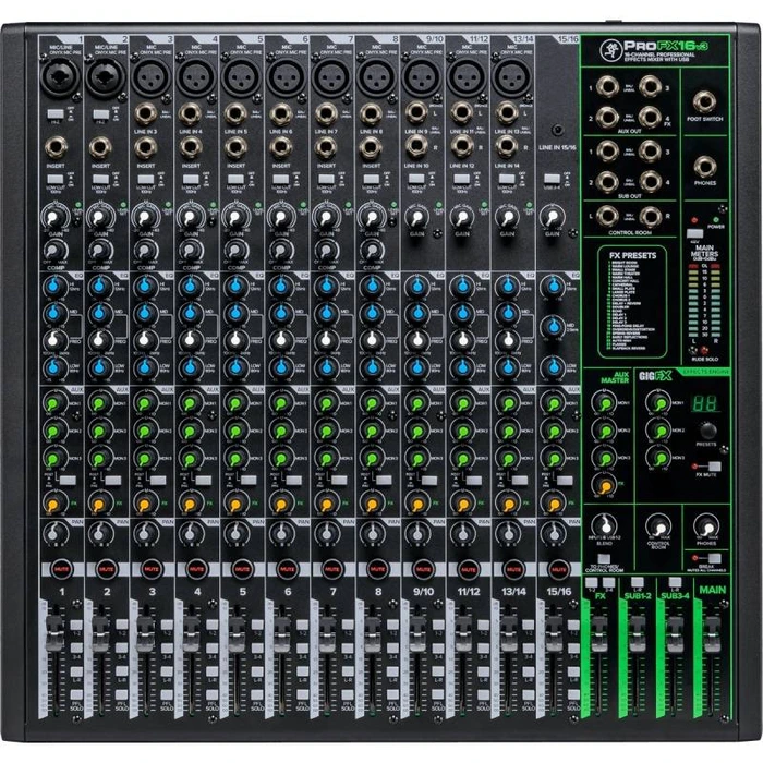 Mackie ProFX16v3 – Consola de Mesa para Mezclas Analógica Profesional USB de 16 Canales con Efectos