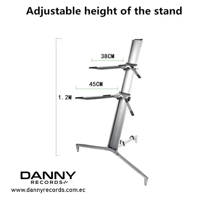 Feur FU‑882 | Soporte Pro Dual para Teclado con Brazo de Micrófono y Soporte para Tablet - Imagen 6