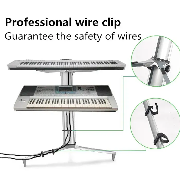 Feur FU‑882 | Soporte Pro Dual para Teclado con Brazo de Micrófono y Soporte para Tablet - Imagen 3