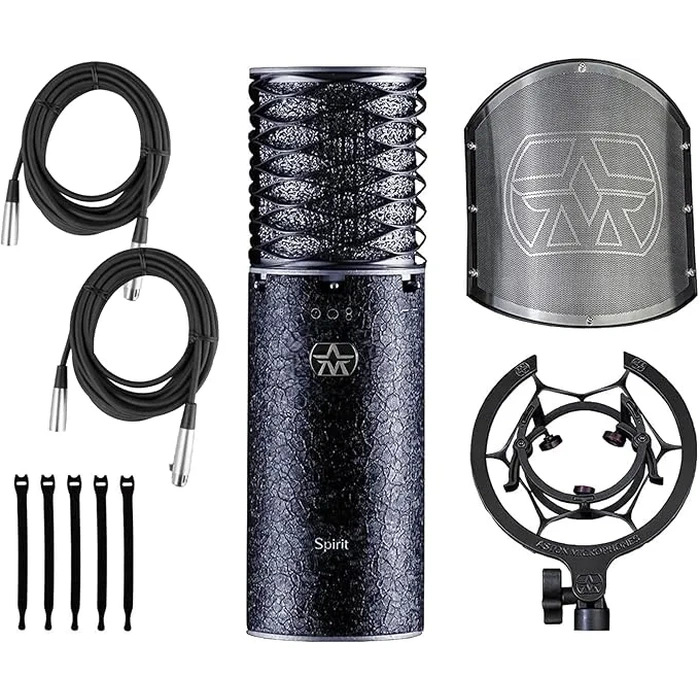 Aston Spirit Black Bundle Micrófono de Condensador Multipatrón con SwiftShield