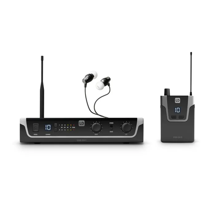 LD Systems U306 IEM HP Sistema de Monitoreo In-Ear Inalámbrico 655-679 MHz con Auriculares Profesionales