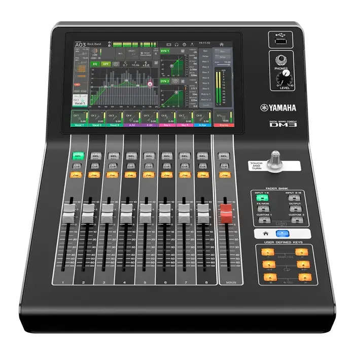 Consola Digital Yamaha DM3 Dante de 16 Canales | Mezcladora Profesional 96 kHz con Red Dante, USB 18×18 y Pantalla Táctil de 9" - Imagen 2