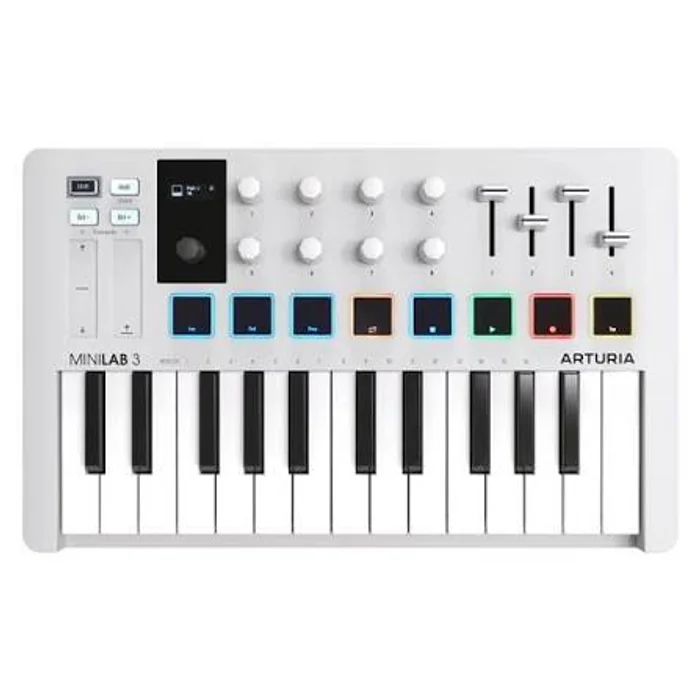 Arturia MiniLab 3 White Controlador MIDI USB de 25 Teclas con Pads y Arpegiador