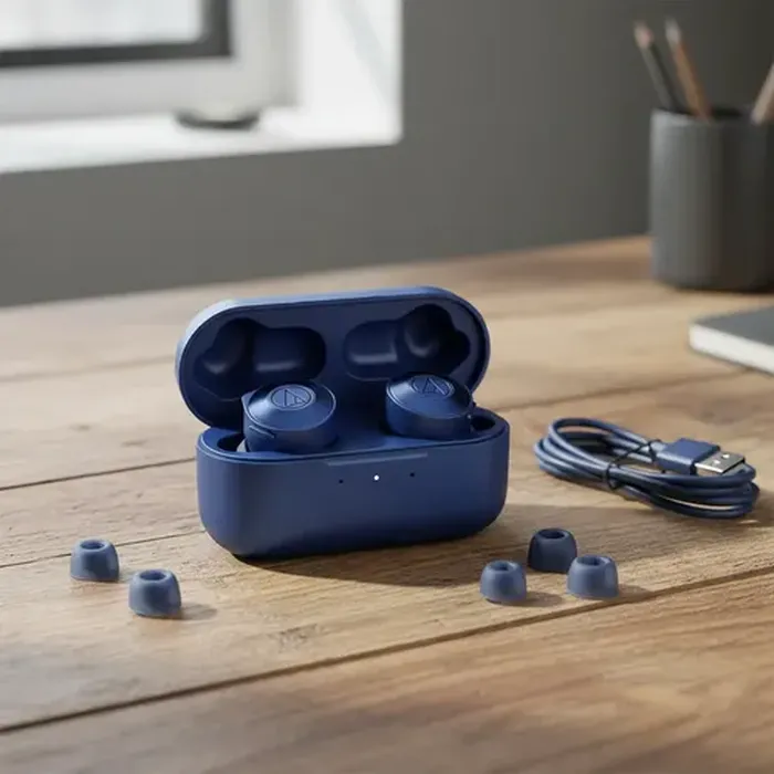 Audio-Technica ATH-CKS5TWBL – Audífonos Inalámbricos Bluetooth 5.0 con Solid Bass, Color Azul - Imagen 2