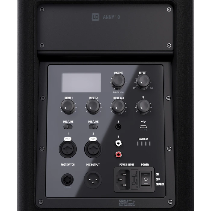LD Systems ANNY 8 Stage Black Altavoz Portátil Activo a Batería Bluetooth 5.0 con Mezclador de 5 Canales - Imagen 11