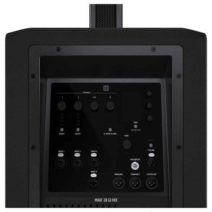 LD Systems MAUI 28 G3 MIX Negro Sistema de Columna Activo Cardioide con Mezclador Digital de 6 Canales y Bluetooth - Imagen 10
