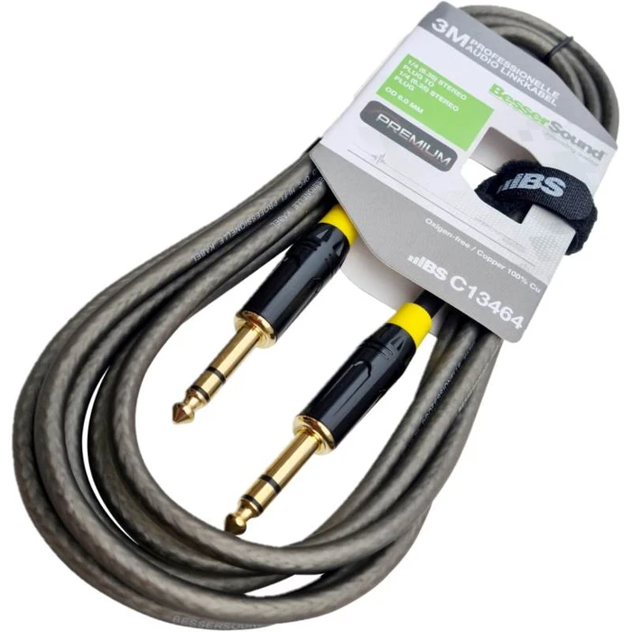 Besser Sound C13464 Cable Plug 1/4 TRS a Plug 1/4 TRS Estéreo de 3 Metros
